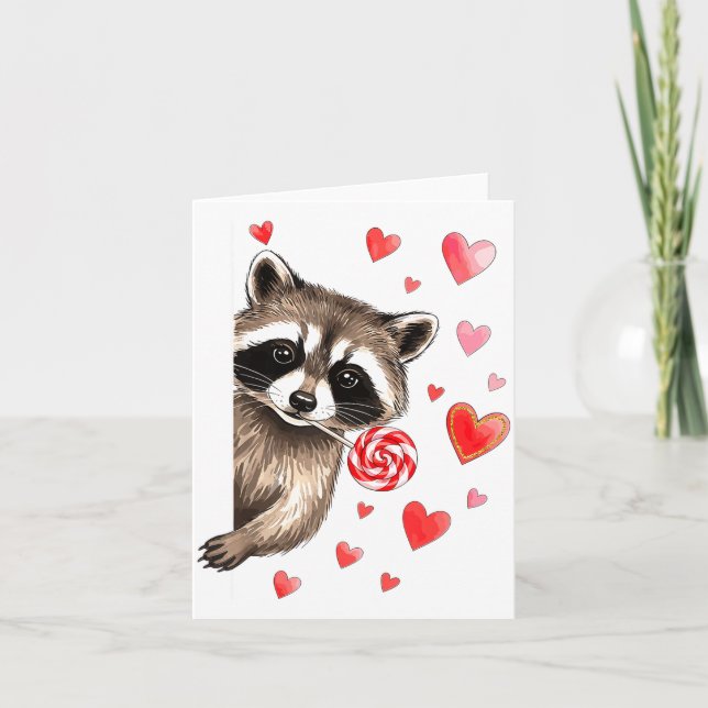 Funny Feral Raccoon Valentine's Day Sarcastic Humo Karte (Vorderseite)