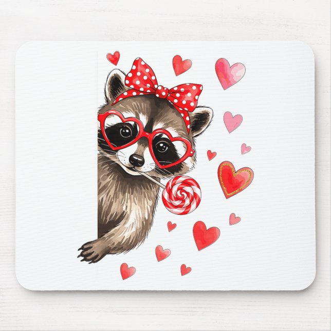 Funny Feral Raccoon Valentine's Day Sarcastic Humo Mousepad (Vorne)