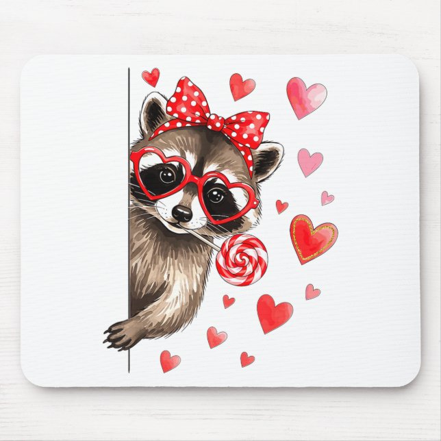 Funny Feral Raccoon Valentine's Day Sarcastic Humo Mousepad (Vorne)