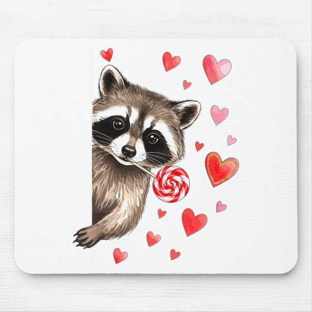 Funny Feral Raccoon Valentine's Day Sarcastic Humo Mousepad (Vorne)
