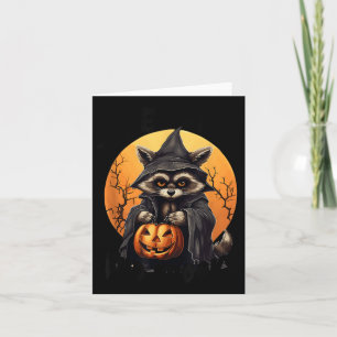 Funny Feral und Niedliches Raccoon Halloween für d Karte