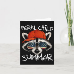 Funny Ferenkind Sommer Raccoon Wilder Rückweg Fert Karte