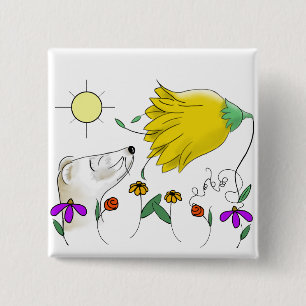 Funny Ferret Face Button