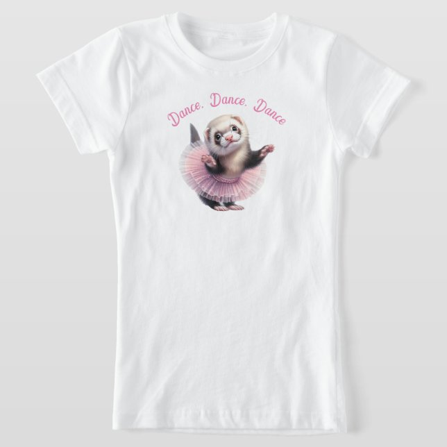 Funny Ferret im Ballett von Tutu T-Shirt (Ablage )