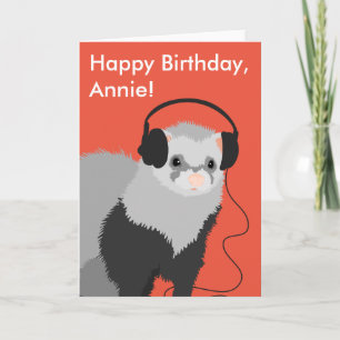 Funny Ferret Music Lover Geburtstag Karte