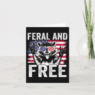 Funny Ferry und Free Racoon Boy Men Usa Flag 4. O Karte