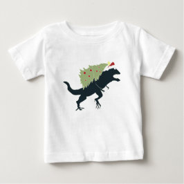 Funny Festive Dino Christmas Baby T-shirt