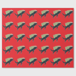 Funny Festive Dino Christmas Geschenkpapier