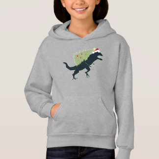 Funny Festive Dino Christmas Hoodie