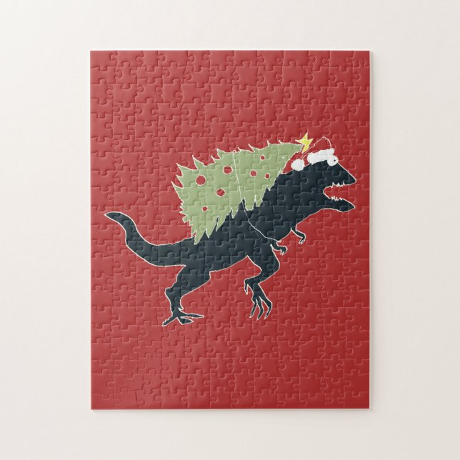 Funny Festive Dino Christmas Puzzle (Vertikal)