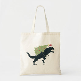 Funny Festive Dino Christmas Tragetasche