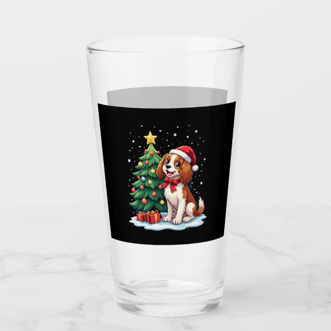 Funny Festive Dog Costume with decorated Christmas Glas (Vorderseite)