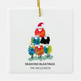 Funny & Festive Holiday Sheep Saisons Bleatings Keramikornament