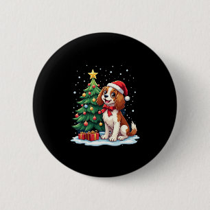 Funny Festive Hunde Kostüm mit dekorierten Weihnac Button