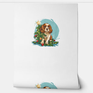 Funny Festive Hunde Kostüm mit dekorierten Weihnac Tapete