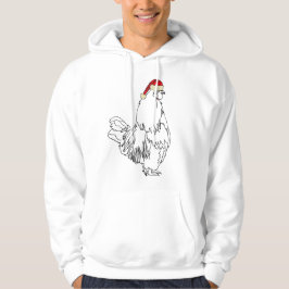 Funny Festive Rooster in Xmas Hat Cockerel Spaß Hoodie