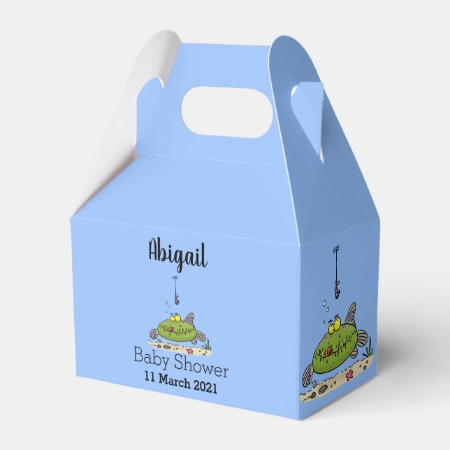 Funny Fett hungriger grüner Cartoon Geschenkschachtel (Vorderseite)