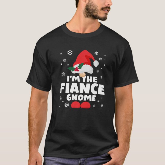 Funny Fiance Gnome Family Matching Group Happy Chr T-Shirt (Vorderseite)