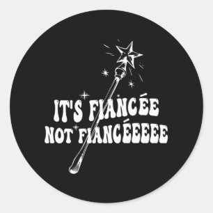Funny Fiancée Verlobung Brautparty Wizard Wand Runder Aufkleber