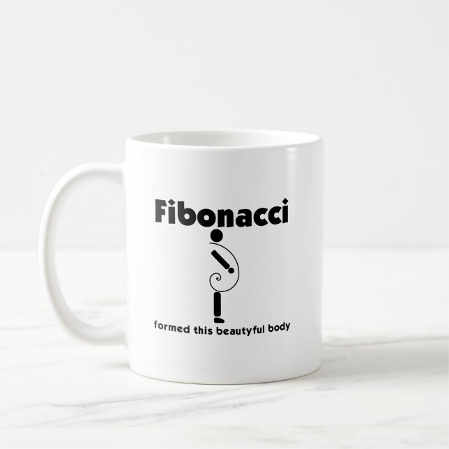 Funny Fibonacci bildete Körper Übergewicht Fettlei Kaffeetasse (Links)