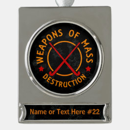 Funny Field Hockey Personalisiert Weihnachtsgeschm Banner-Ornament Silber