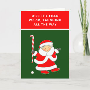 Funny Field Hockey Weihnachtskarten Feiertagskarte