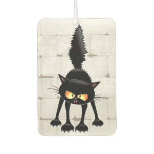 Funny Fierce Black Cat Cartoon Autolufterfrischer