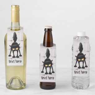 Funny Fierce Black Cat Cartoon Flaschenanhänger