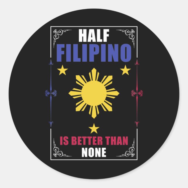Funny Filipino Amerikanische Philippinen Pinoy Pin Runder Aufkleber (Vorderseite)