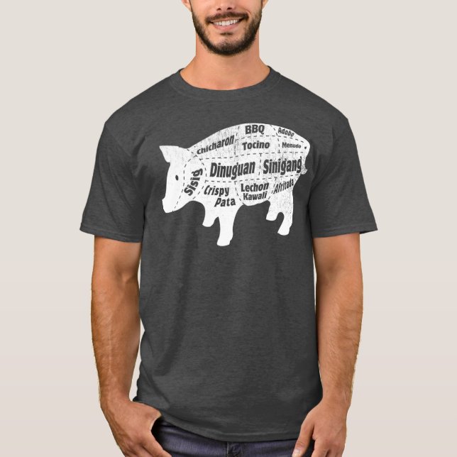 Funny Filipino Food Schweinefleisch Baboy Teile T-Shirt (Vorderseite)