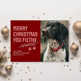 Funny Filthy Animal Pet Christmas Card Feiertagskarte