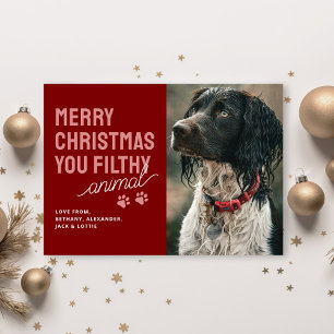 Funny Filthy Animal Pet Christmas Card Feiertagskarte