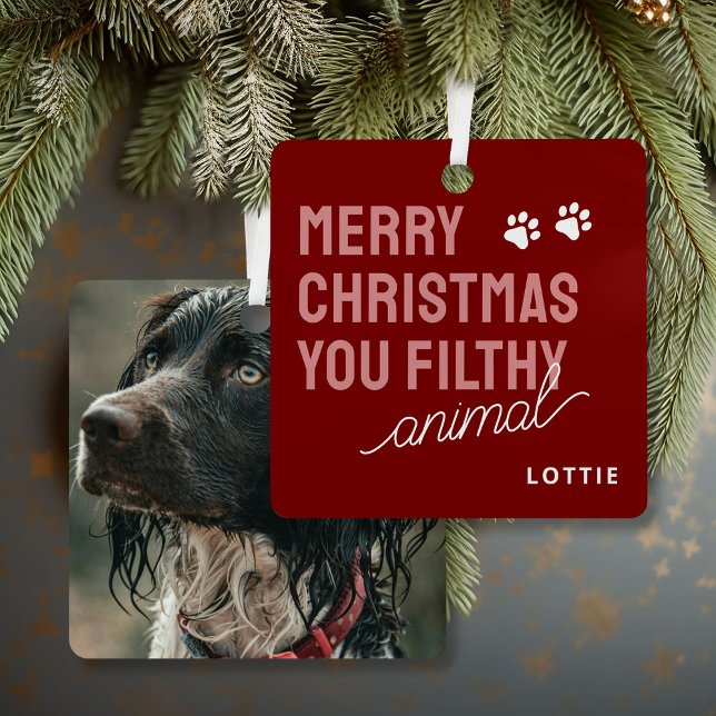 Funny Filthy Animal Pet Foto Weihnachten Ornament Aus Metall (Von Creator hochgeladen)