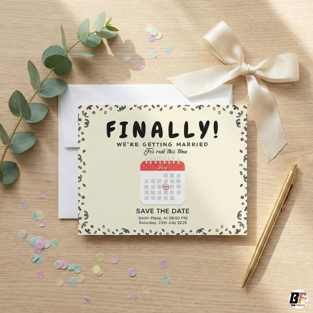 Funny Finally Getting Married Postponed Wedding Save The Date (Von Creator hochgeladen)