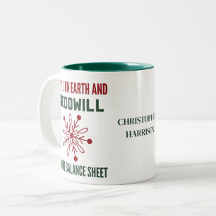 Funny FInance Weihnachts-Tasse Zweifarbige Tasse