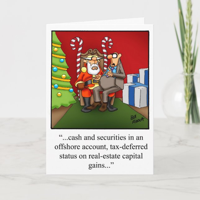 Funny Financial Spaß Christmas Card Feiertagskarte (Vorderseite)