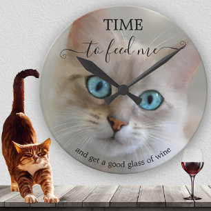 Funny Fine Art Cat  Runde Wanduhr