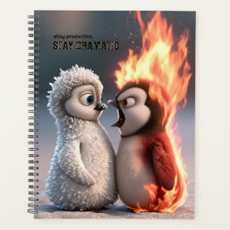 Funny Fire and Ice Penguin  Planer