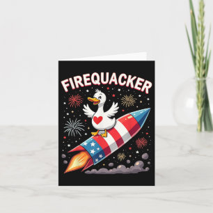 Funny Firecracker Ente Gänse 4. Juli Patriotic Karte
