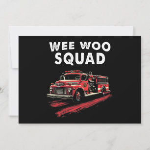Funny Firefighter Art Fire Truck Feuerwehrmann Einladung