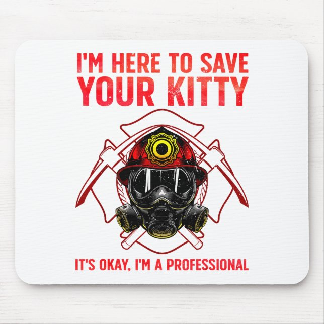 Funny Firefighter Art For Men Women Fireman Gag Fi Mousepad (Vorne)