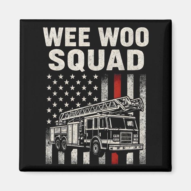 Funny Firefighter Art For Men Women Kids Fire Truc Magnet (Vorne)