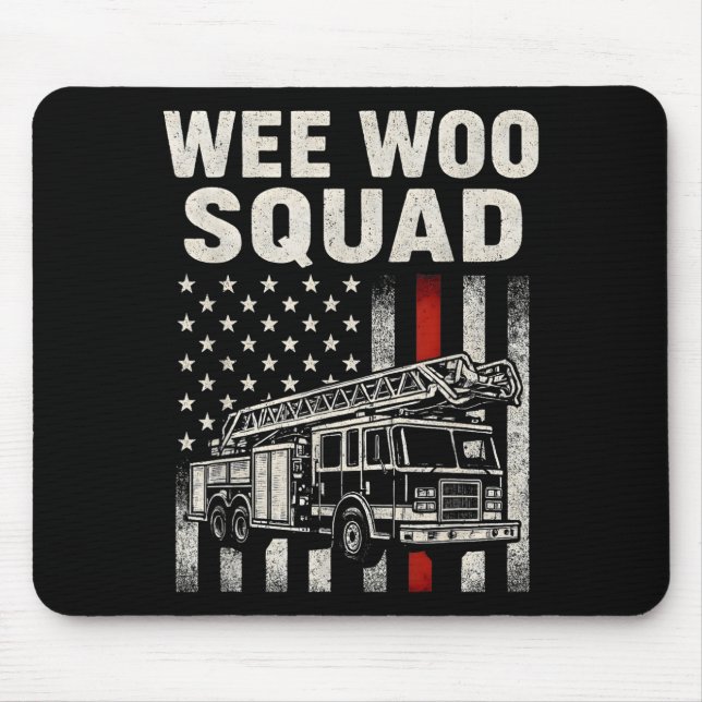 Funny Firefighter Art For Men Women Kids Fire Truc Mousepad (Vorne)