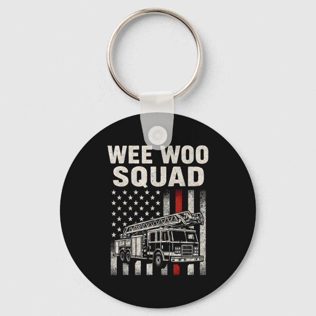 Funny Firefighter Art For Men Women Kids Fire Truc Schlüsselanhänger (Vorderseite)