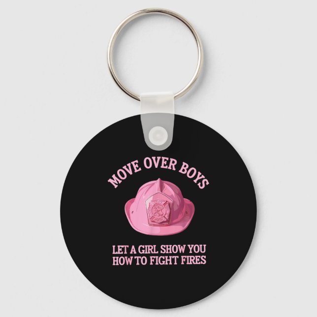 Funny Firefighter Art For Women Girls Fire Fighter Schlüsselanhänger (Vorderseite)