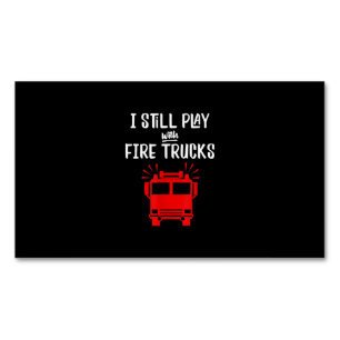 Funny Firefighter Ich spiele immer noch mit Feue Magnetische Visitenkarte