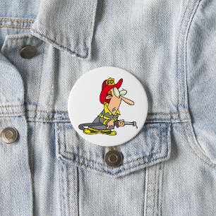 Funny Firefighter mit Hose Emergency Responder Button