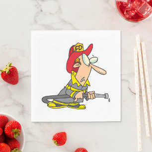 Funny Firefighter mit Hose Emergency Responder Serviette