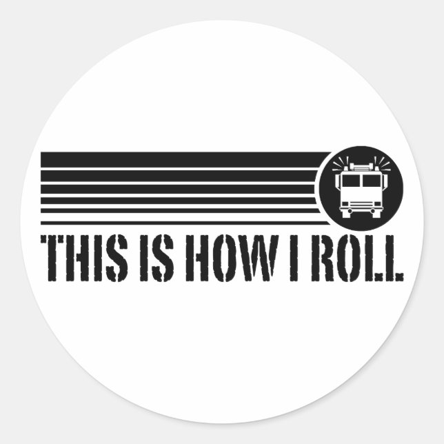 Funny Firefighter Runder Aufkleber (Vorderseite)