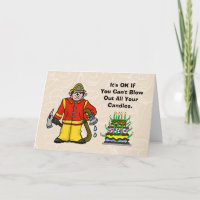 Funny Fireman Birthday Card